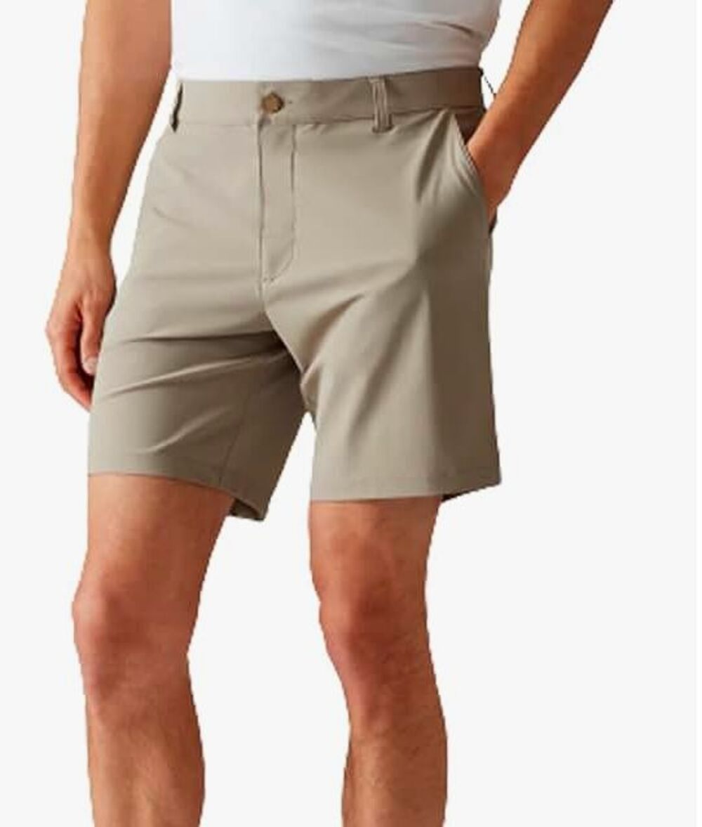 Rhone Resort Shorts Performance Stretch 8” Mens 38 Khaki Tan Quick Drying Golf